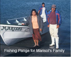 Fishing panga for Marisol's family